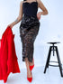 Flitter skirt "POWDER A01" - BLACK